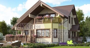 Загородный коттедж из профилированного бруса. Проект: 10-55