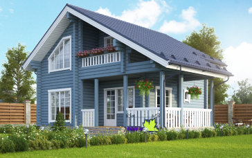 Загородный дом из бруса. Проект: Д58