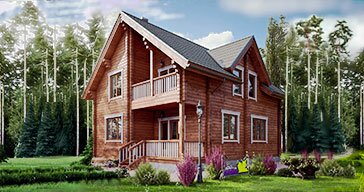 Загородный коттедж Д35-2 из профилированного бруса
