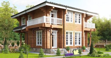 Проект деревнные дома Хай-Тек Д69 из профилированного бруса